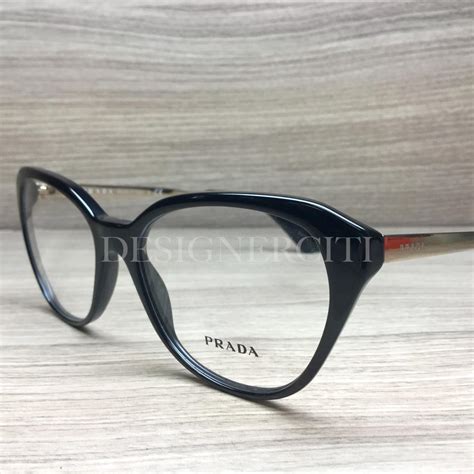 prada vpr28s eyeglasses black gold 1ab 1o1 authentic 52mm ebay