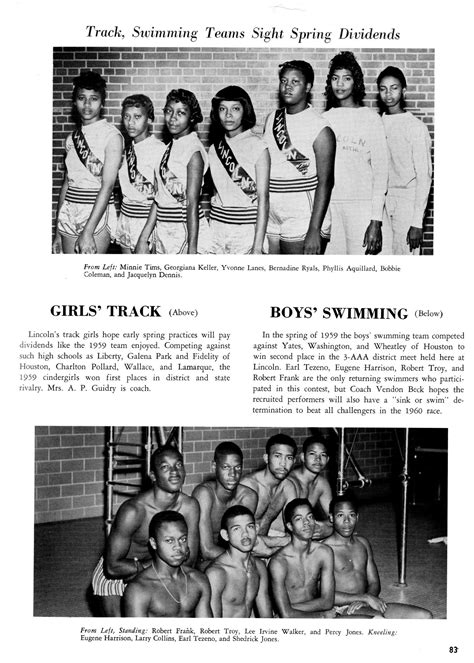 The Bumblebee Yearbook Of Lincoln High School 1960 Page 83 The Portal To Texas History