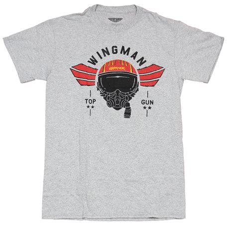 Top Gun Mens T Shirt Wingman Wingman Rooster Winged Helmet Image