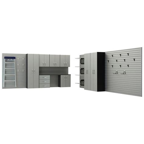 Flow Wall Deluxe Modular Wall Mounted Garage Cabinet Storage Set With