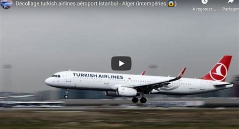 Istanbul Alger Décollage Dun Avion Turkish Airlines Vidéo