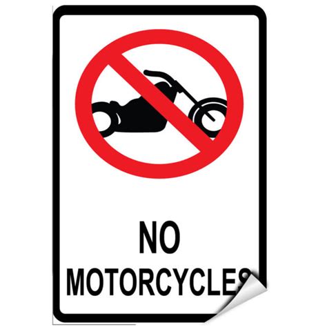 No Motorcycles Parking Sign Label Decal Sticker Ebay