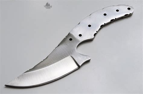 Knife Blank High Carbon 1095 Steel Curved Upswept Blade Etsy