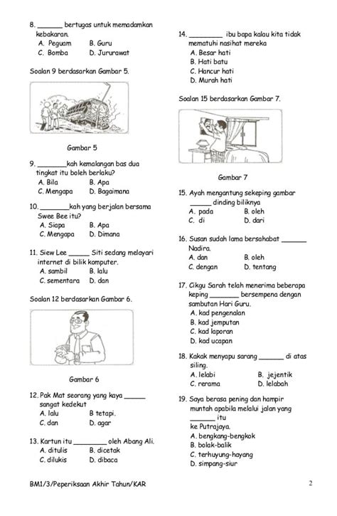 Contoh Soalan Peperiksaan Akhir Tahun Darjah 4 Bahasa
