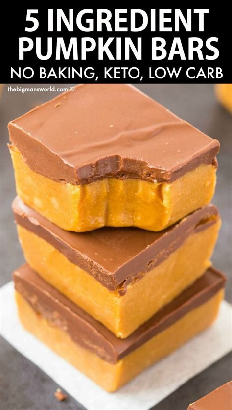 #cheesecake #lowcarbrecipe #pumpkin via these pumpkin caramel cookie bars are sinfully good! Pumpkin Bars- Just 5 Ingredients! - The Big Man's World ® | Recipe in 2020 | Keto dessert ...