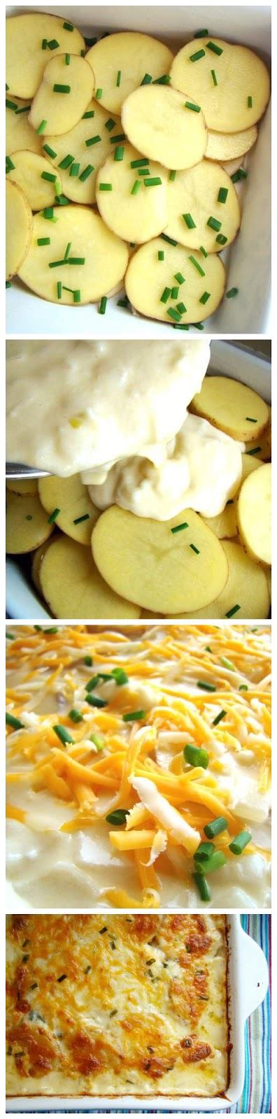 Give the cream mixture a quick whisk and pour about a third of it over the potatoes. Cheesy Scalloped Potatoes Recipe | Quick & Easy Recipes