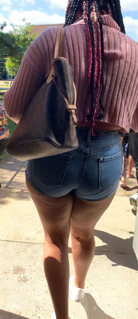 Short Shorts Wedgie Vpl And Thigh Tattoo On Display For Bbw Lovers Short Shorts