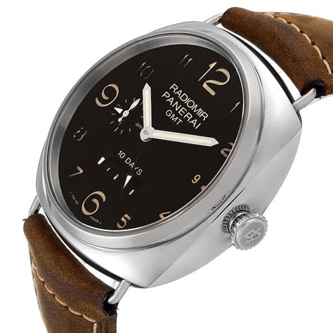 Panerai Radiomir Acciaio 47mm 10 Days Gmt Steel Mens Watch Pam00473 Box