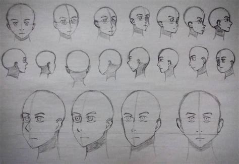 A Drawing Of Various Faces And Head Shapes With Different Angles To The