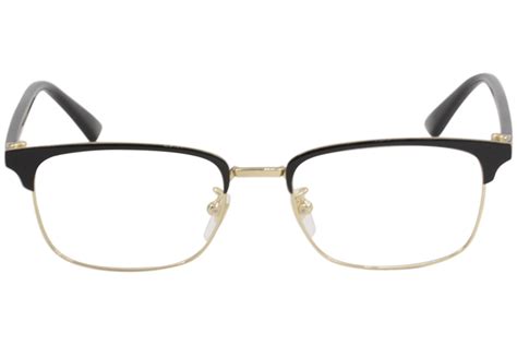 gucci men s eyeglasses gg0131o gg 0131 o 001 black gold optical frame 53mm