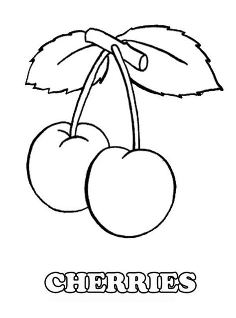 To print the coloring page A Pair Of Tasty Cherries Fruit Coloring Page : Kids Play Color