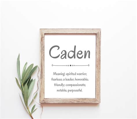 Caden Baby Name Meaning Baby Names Nursery Sign Boy Names Etsy