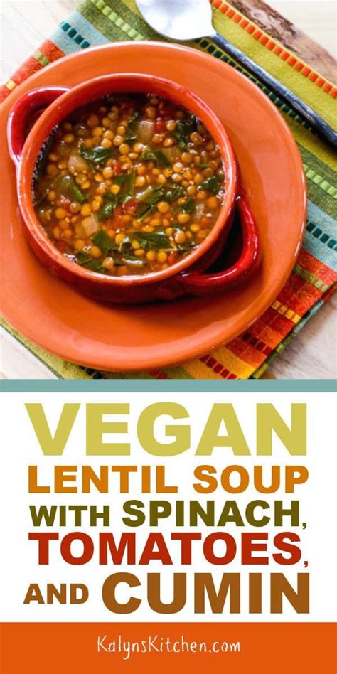 Vegan Lentil Soup With Spinach Tomatoes And Cumin Is A Tasty Healthy