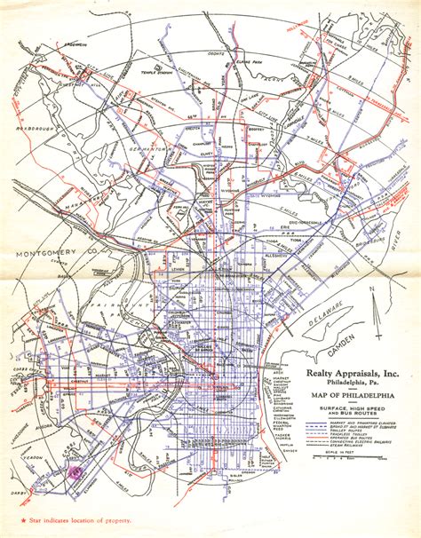 Philadelphia Transit Map 1940 Subways And Trolleys Fantasy Map