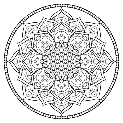 Relieve Daily Stresses With Beautiful Free Flower Of Life Coloring Page