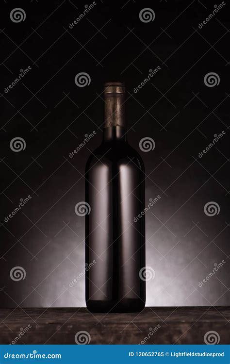 Single Bottle Of Luxury Red Wine Stock Image Image Of Glass Dark
