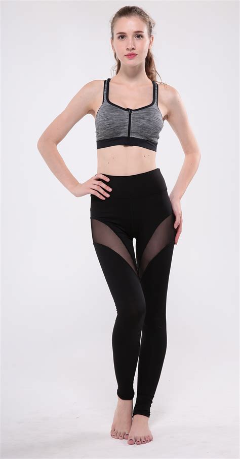 women sexy slim sheer mesh sports fitness yoga leggings female black fashion breathable elastic