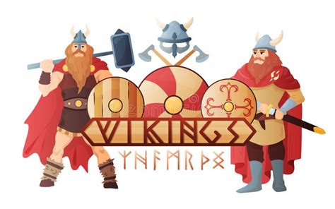 Composición De Encabezado De Título Vikings Ilustración Del Vector