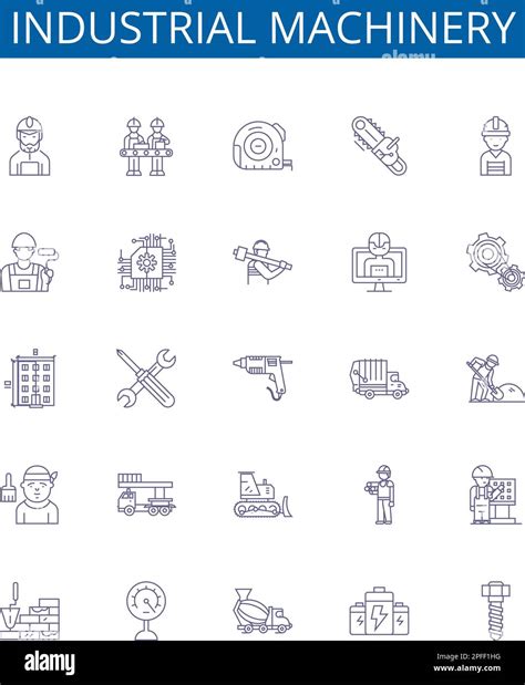 Industrial Machinery Line Icons Signs Set Design Collection Of