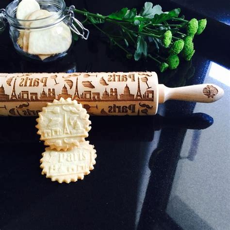 Paris Rolling Pin Baking Project Embossed Rolling Pin Fancy Cookies