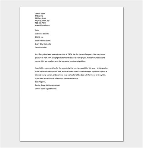 Work Reference Letter 15 Free Samples Examples And Formats