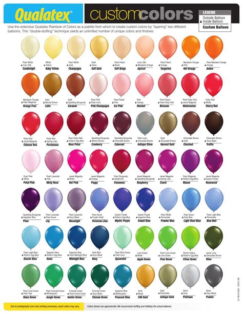 Qualatex® Custom Color Latex Balloon Chart Balloon Warehouse™