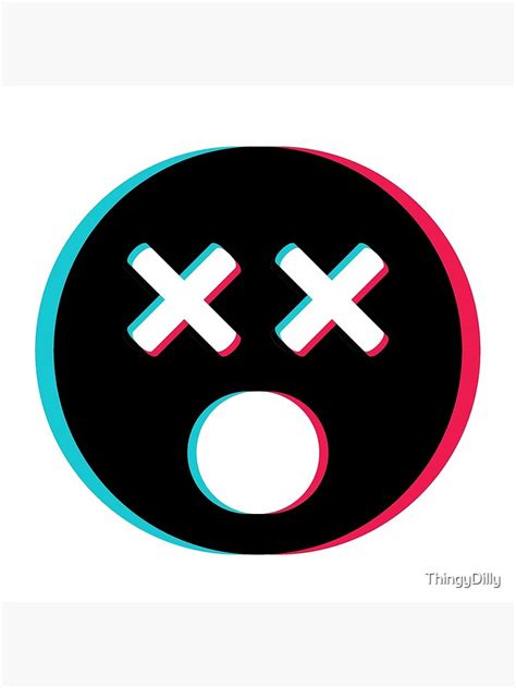 Tiktok Xo Xo Confused Emoji Smiley Black Art Print For Sale By