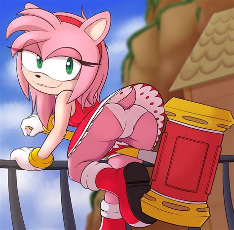 rule 34 amy rose butt crack clothed dress lockheart looking at viewer panties pantyshot