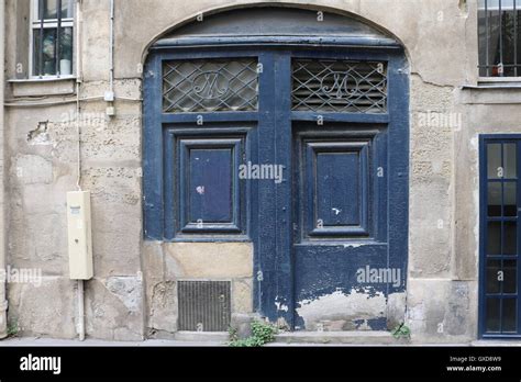 Blue Doors Of Paris France Stock Photo Alamy