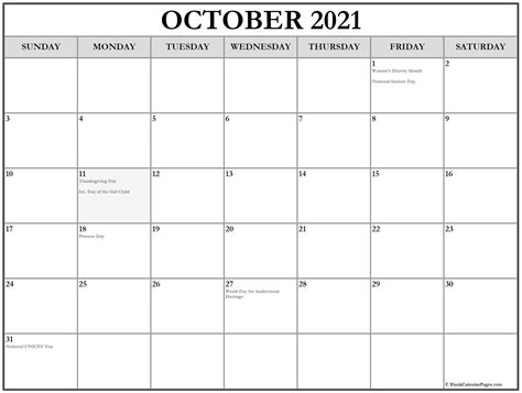 All photos and downloads were made for cute freebies for you (except for affiliate images). Collection of October 2021 calendars with holidays