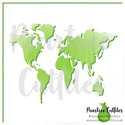 World Map Background Peartree Cutfiles
