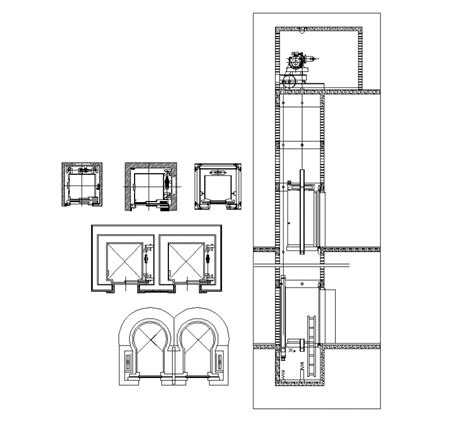 Elevator Detail Elevation And Plan Dwg File Cadbull