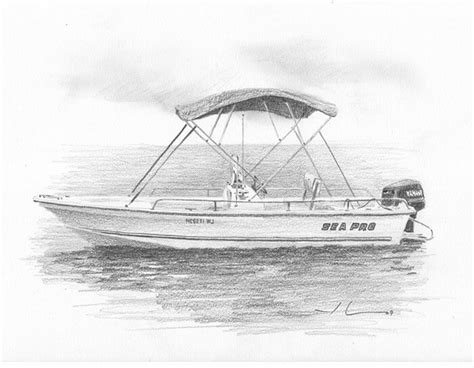 Wp Lg Fishing Boat Drawing By Mike Theuer