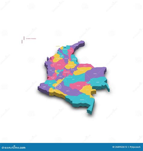 Colombia Political Map Of Administrative Divisions Stock Vector