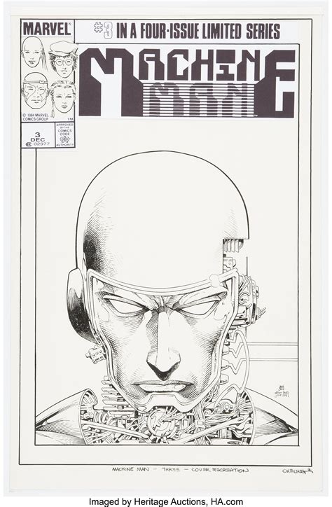 Jim Cheung Machine Man 3 Cover Recreation Original Art 2021