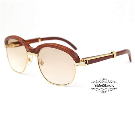 Cartier Wooden Sunglasses Retro Full Frame Ct1116 Yimeiglasses