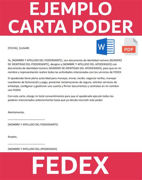 Carta Poder Fedex Modelos Con Ejemplos Para Descargar