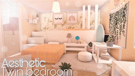 Roblox Bloxburg Aesthetic Twin Bedroom 18k Build ♡ Youtube