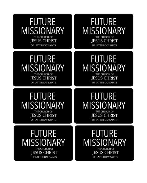 Printable Missionary Name Tag