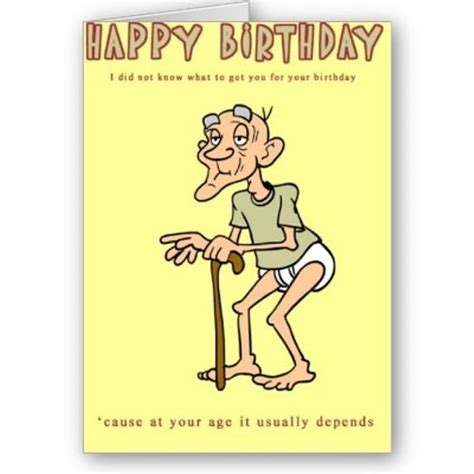 A Birthday Card With An Old Man Holding A Cane