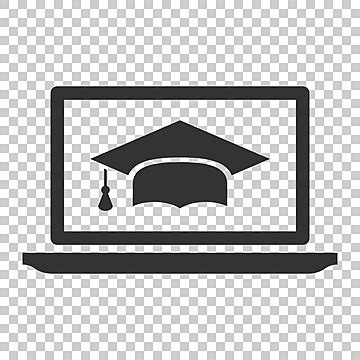 Flat Elearning Icon With Laptop For Online Training Vector Idea