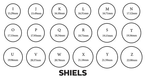 Ring Size Chart Find Your Ring Size In Letters Shiels