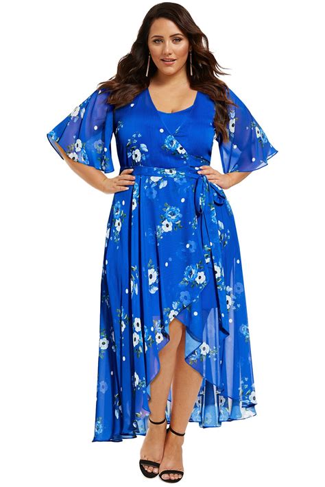 Blue Floral Maxi Dress By City Chic For Hire Glamcorner