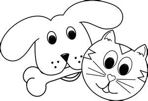 Imagen Para Colorear De Perro Y Gato - Impresion gratuita