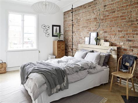 Because of the density of the brick, and the difficulty to repair it if you make a mistake, take your time when mounting items on a brick wall. 21 Bedrooms With Exposed Brick Walls