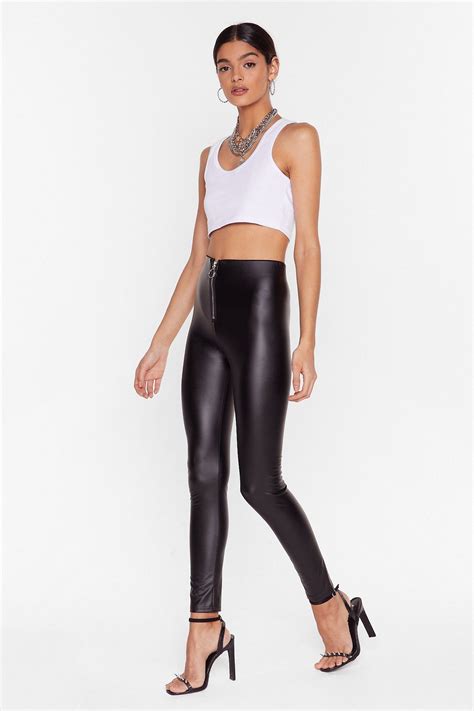 Serves You Tight Faux Leather Zip Leggings Fall Fashion Skirts