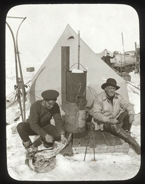 Frank Hurley With Ernest Shackleton Photographing Antarctic Adventure