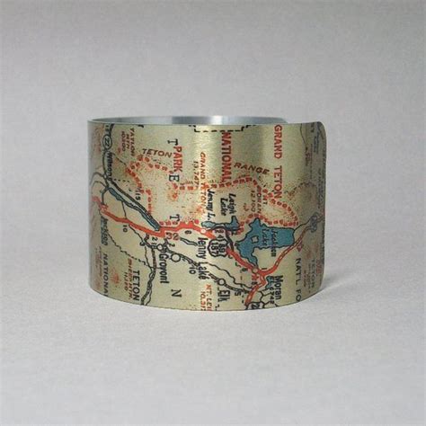 The internal pockets allow you to keep your life organised and. Grand Teton National Park Wyoming Map Cuff Bracelet Unique ...