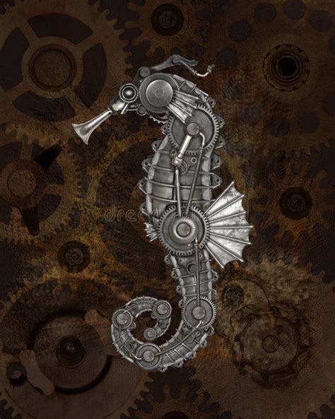 Steampunk Art Seahorse Stockfoto Bild Von Pferd Punk 97786282