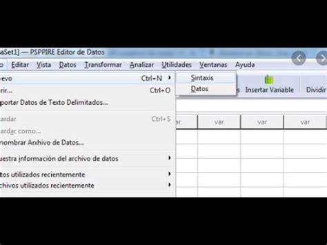 Importar Bases De Datos De Excel A Pspp Youtube